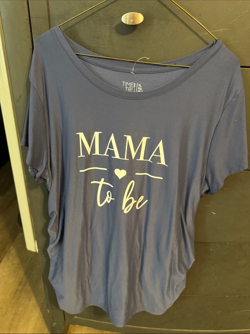 Time and Tru Navy Maternity Graphic Tee